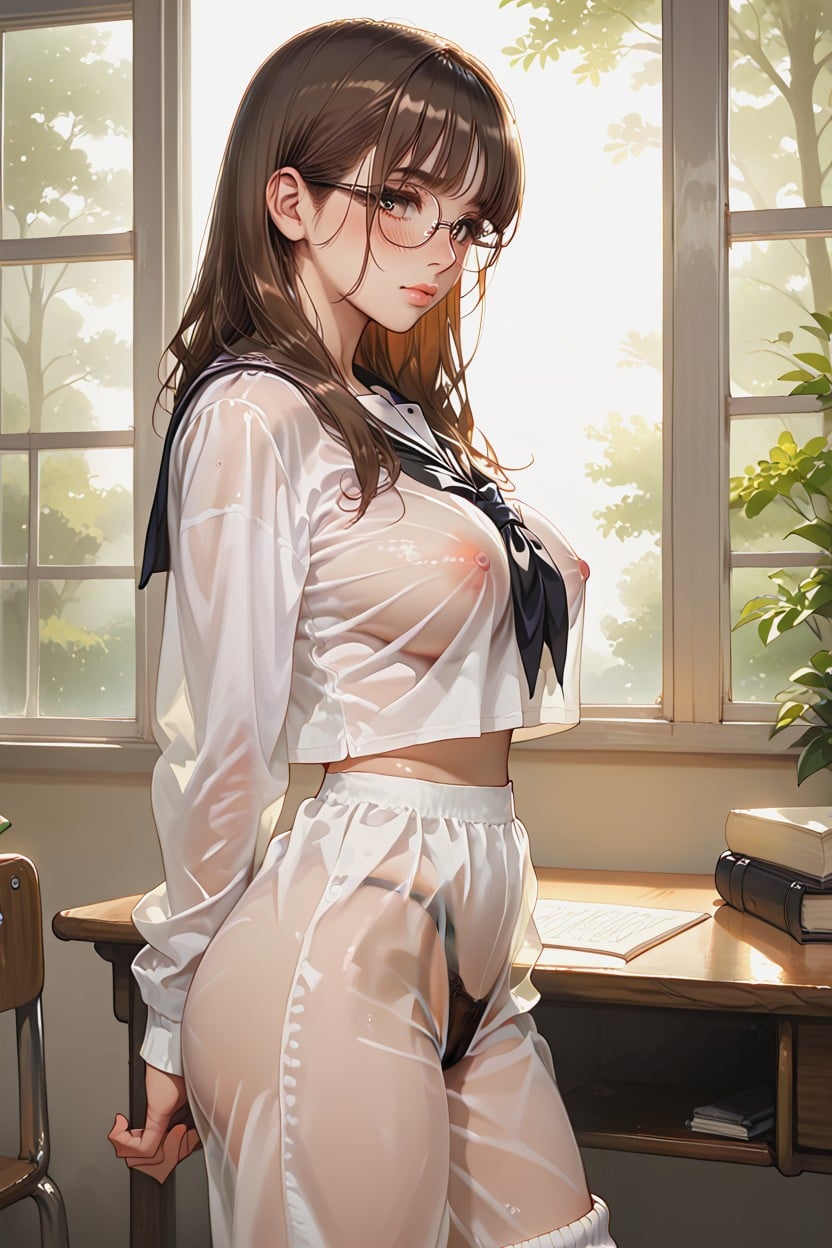 Beside Desk, 25+, Beautiful Face Hentai AI Porn