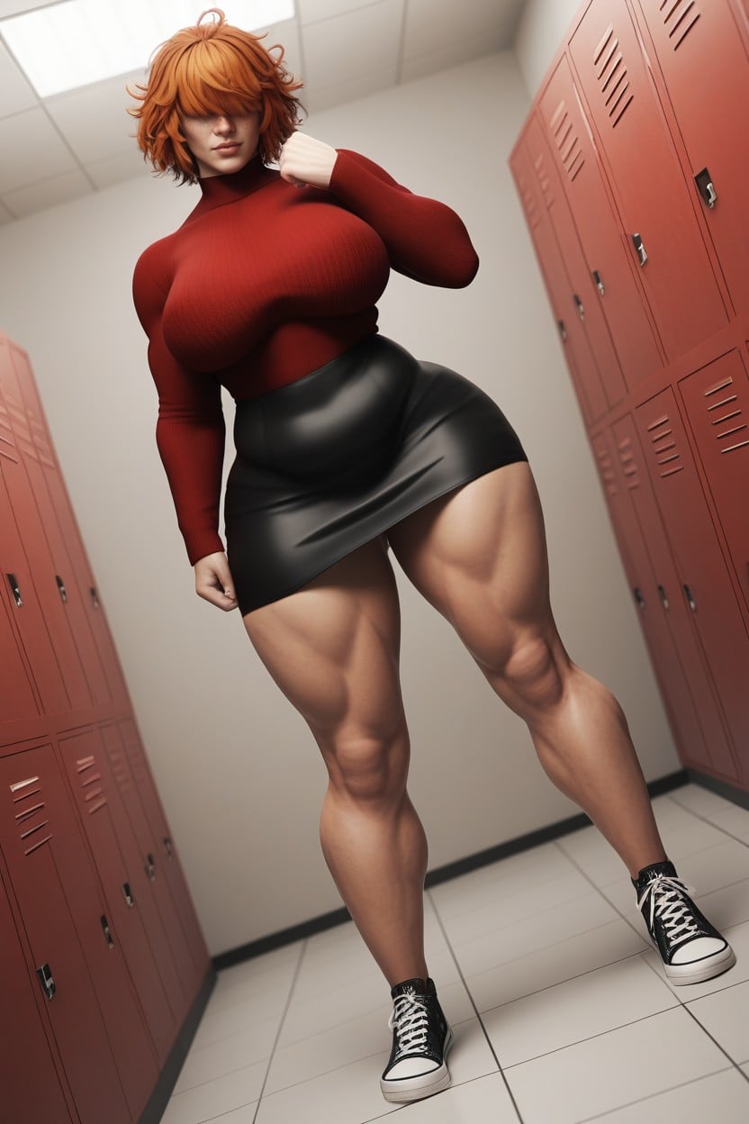 Muscular, Muscular And Chubby, Fabric Skirt AI Porn