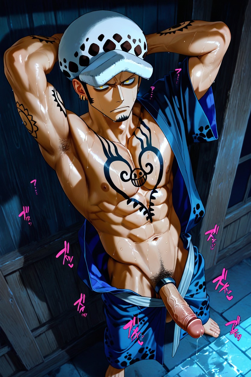 Hard Cock, Wearing Hat, Sweating AI Gay Porn
