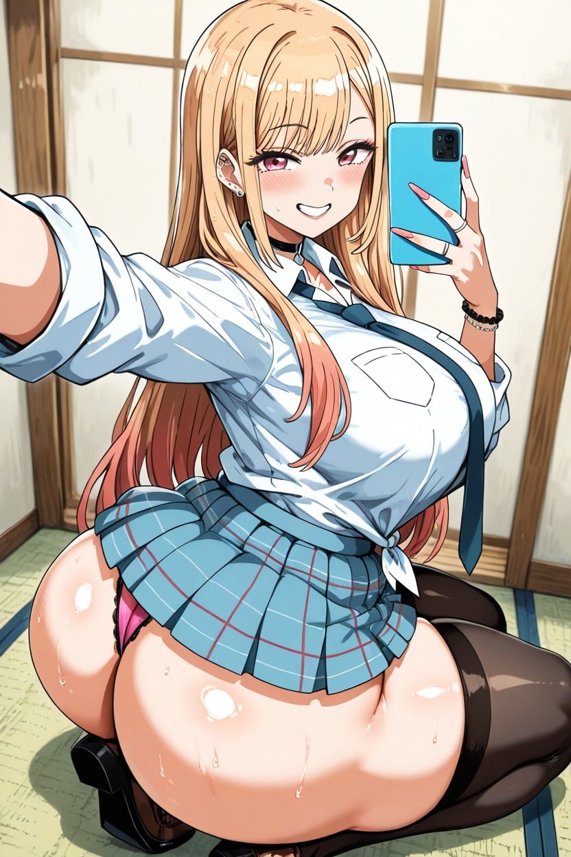 Long-sleeved Shirt, Gigantic Ass, Medium Breast AI Porn