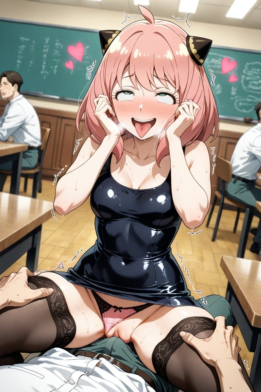 Trembling Legs From Excitement, Swimsuit, On The Table Hentai AI Porn