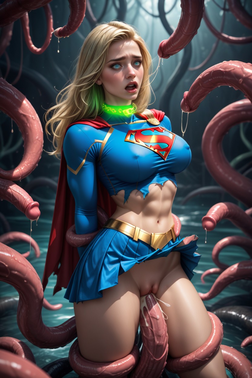 Arched Back, Shrimpchested, Slimy Tentacle Penis Penetrating Vagina AI Porn