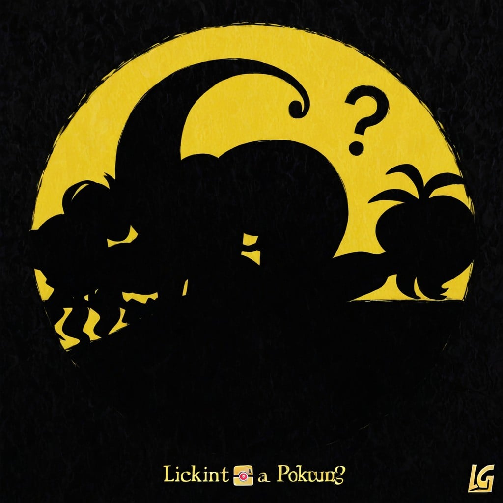 Dark Silhouette, Yellow "pokémon" Logo, Pokemon Font AI Porn