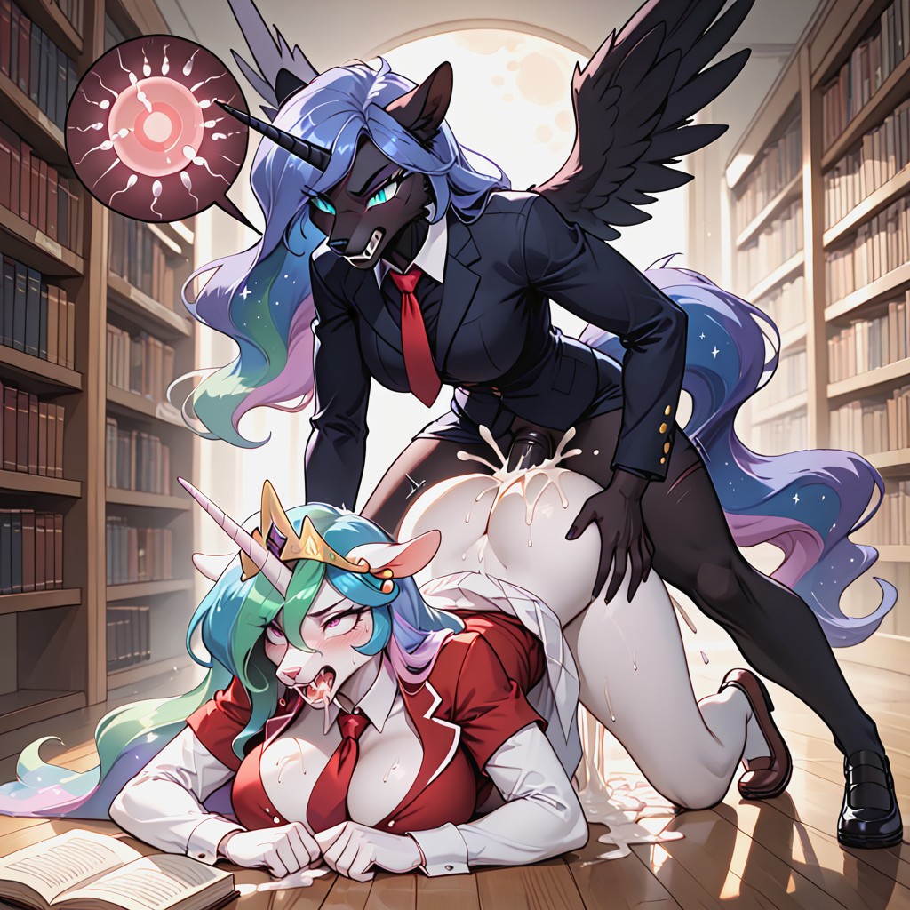 Excessive Cum, Thick Black Cock, Doggystyle Furry AI Porn