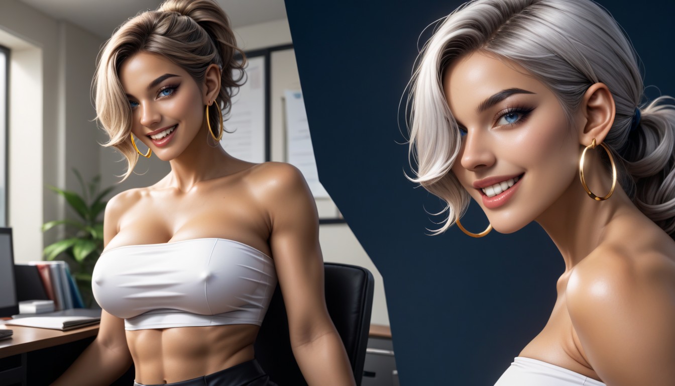 Ash Hair, Office, Massive Ass AI Porn