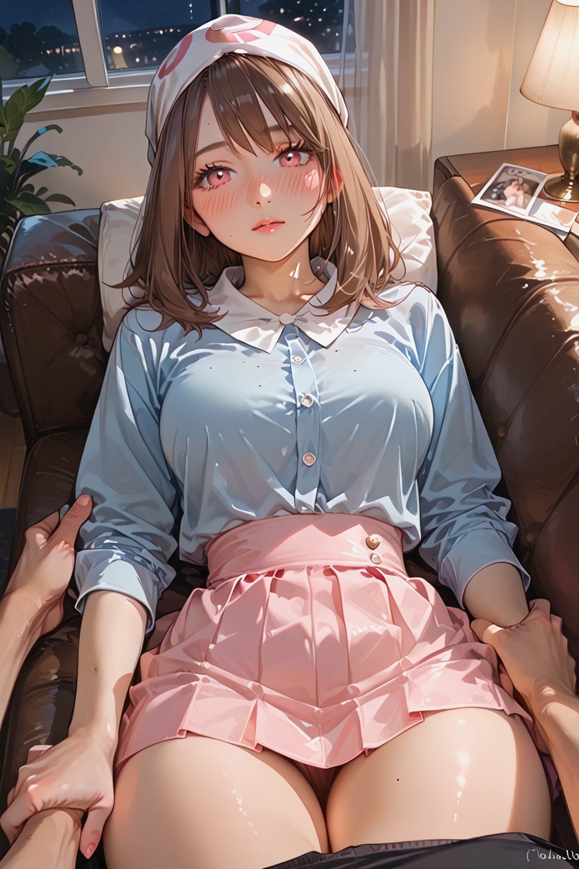Front View, Night, Detailed Hair Hentai AI Porn
