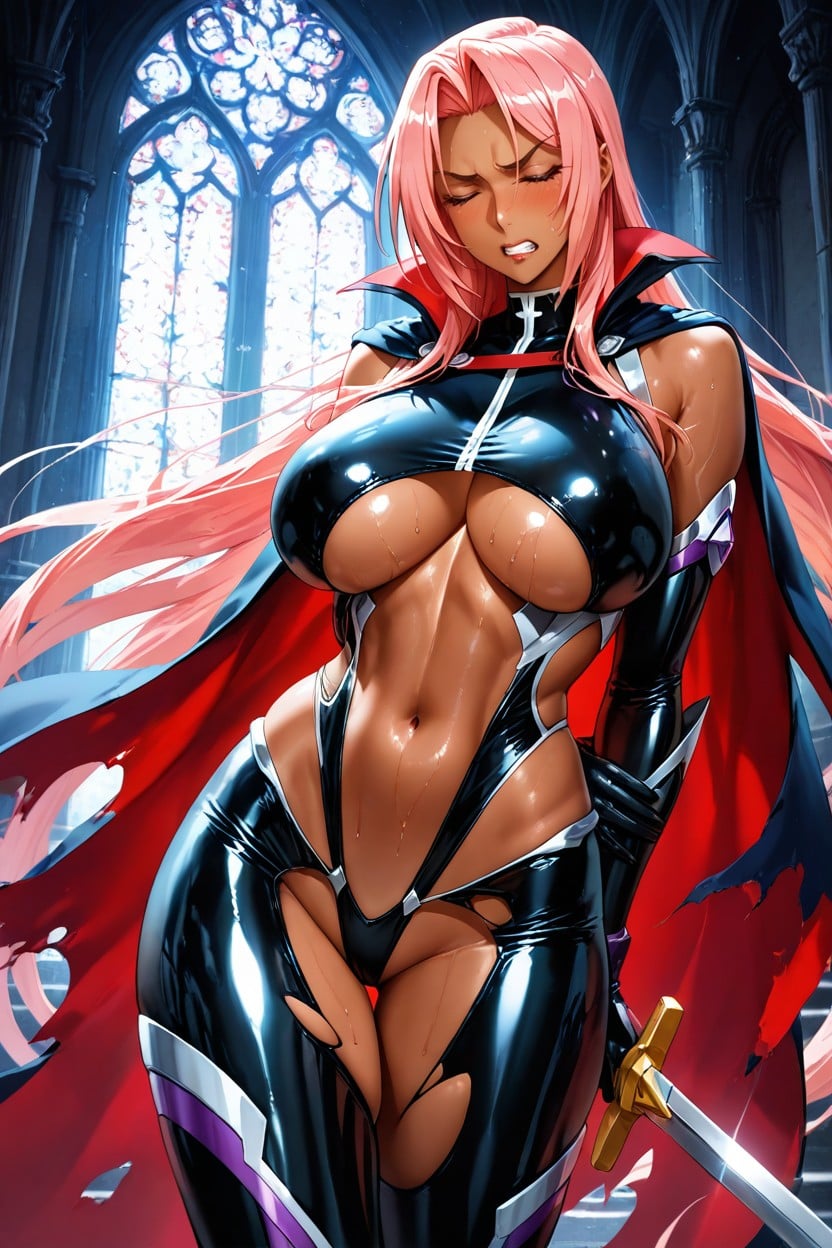 Yellow Eyes, Elbow Gloves, Side View Hentai AI Porn
