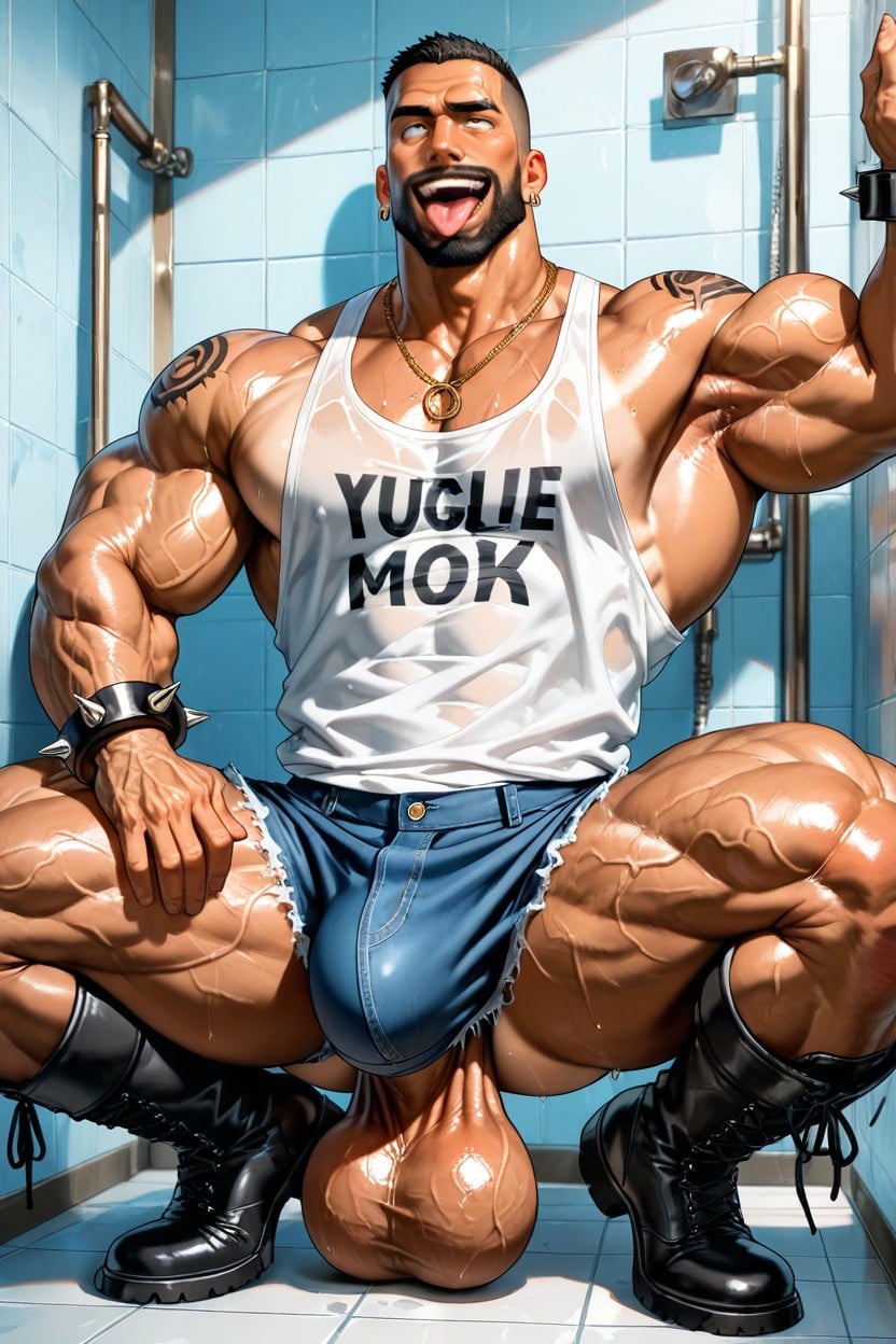 Cabine De Toilette, Squatting, Big Lats Porno IA Gay