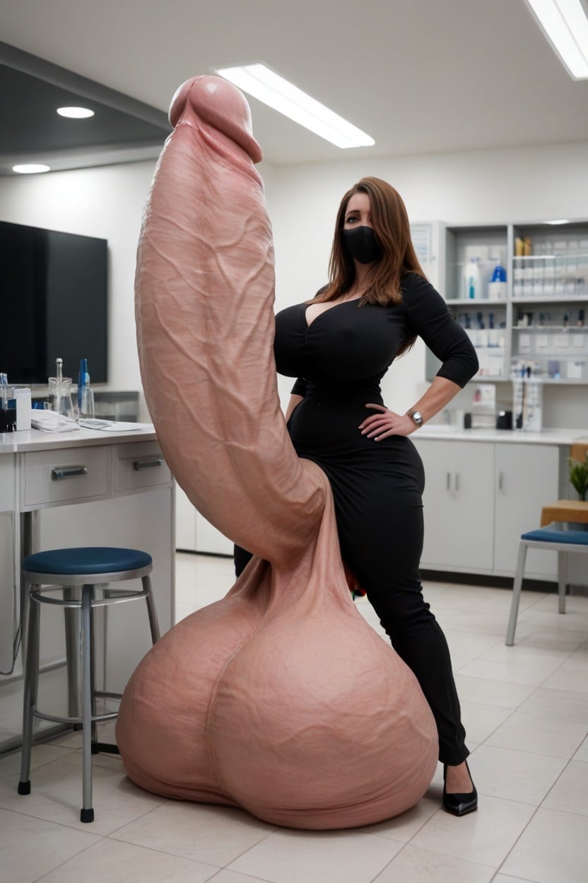 Penis Is Just Way Too Gigantic, Standing, Gigantic Hyper Macro Penis Shemale AI Porn