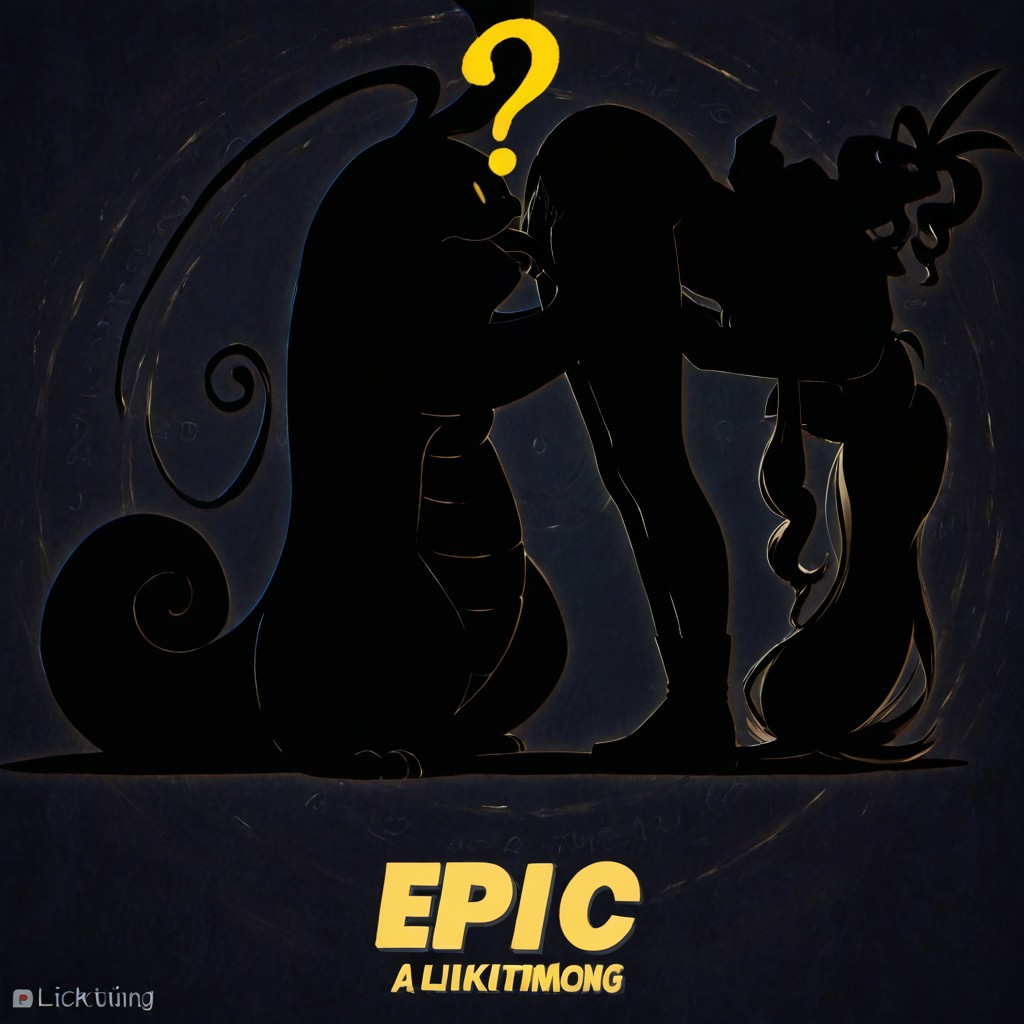 Hard Shadow, Lickitung Pokemon, A Silhouette Hilda From Pokemon And A Silhouete Lickitung Pokemon AI Porn