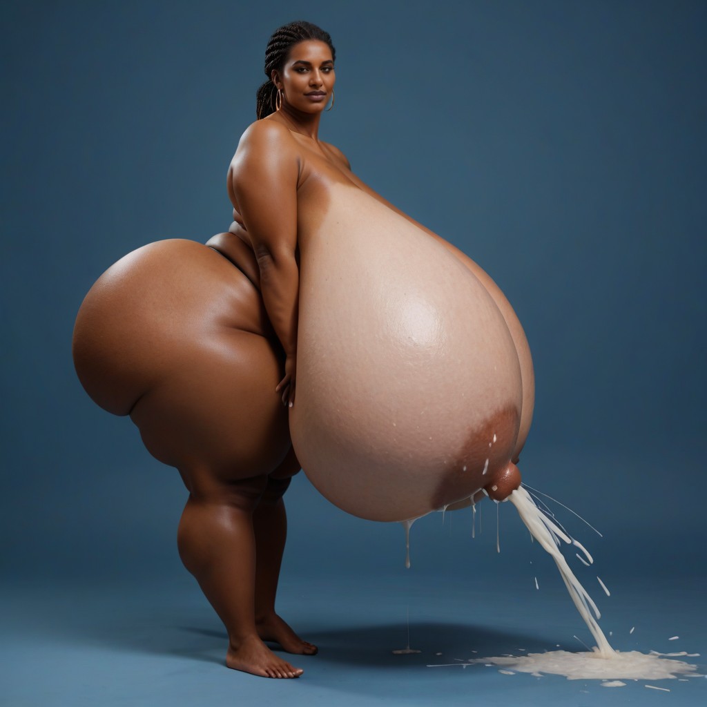 50+, Side View, African AI Porn