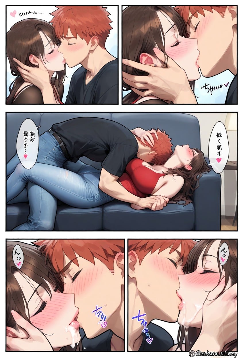 Drunk, Kissing, Comic Border Hentai AI Porn