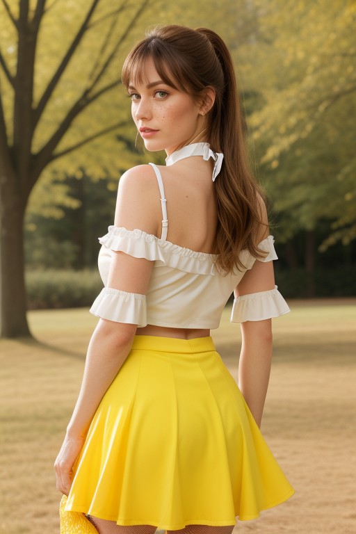 Garter Belt, Brown Eyes, Playground In The Park AI Porn