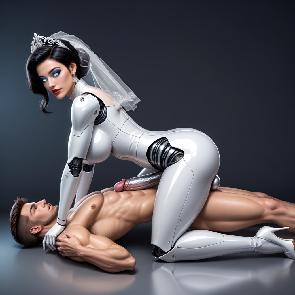 Submale, Fucking Human Male, Side View Shemale AI Porn