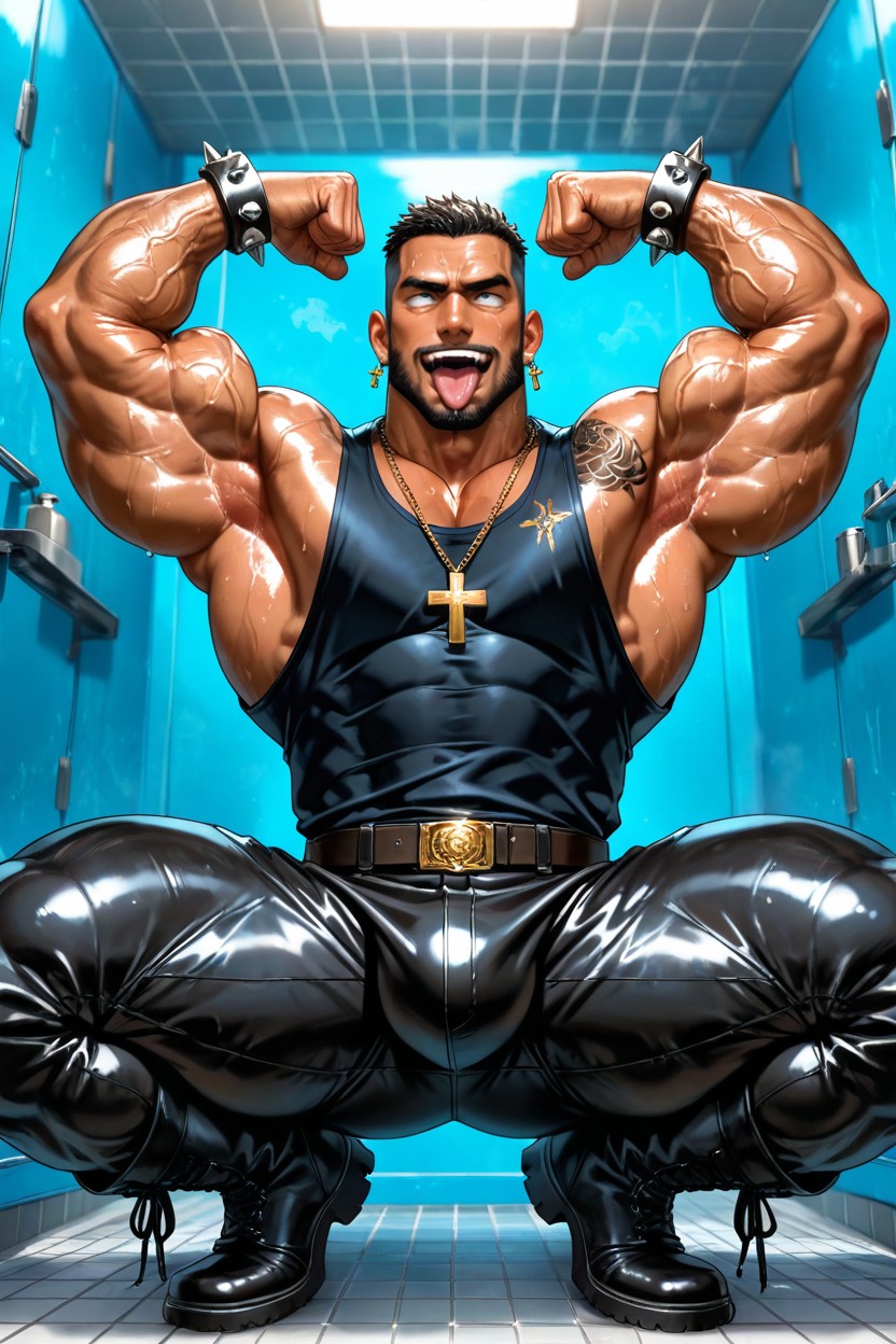Big Lats, Detailed Realistic Image, Tattoos AI Gay Porn