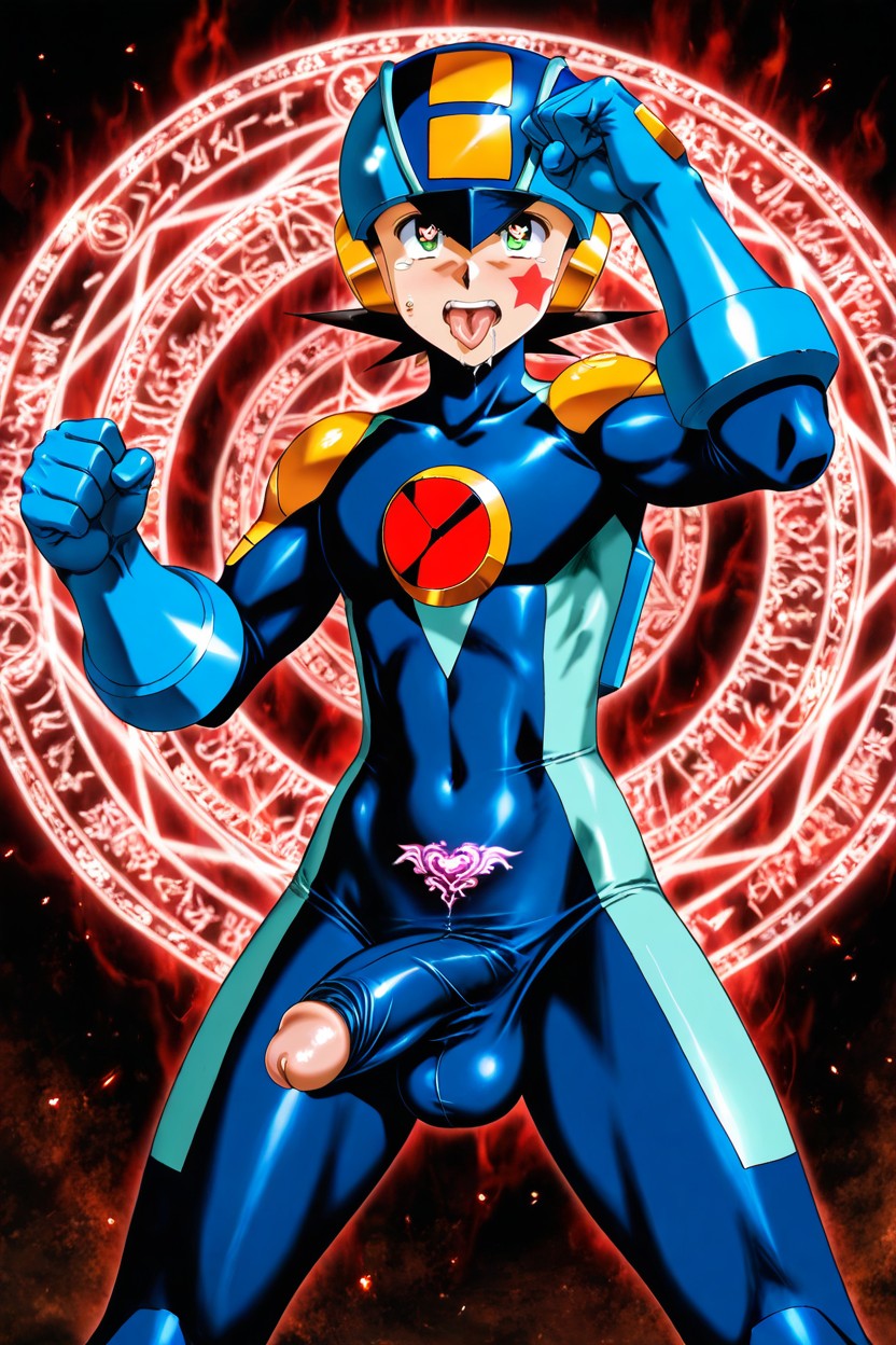 Buster Aimed Forward, Succubus-style Womb Tattoo With Complex Symbols On Pubic Area, Cowboy Shot Hentai AI Porn