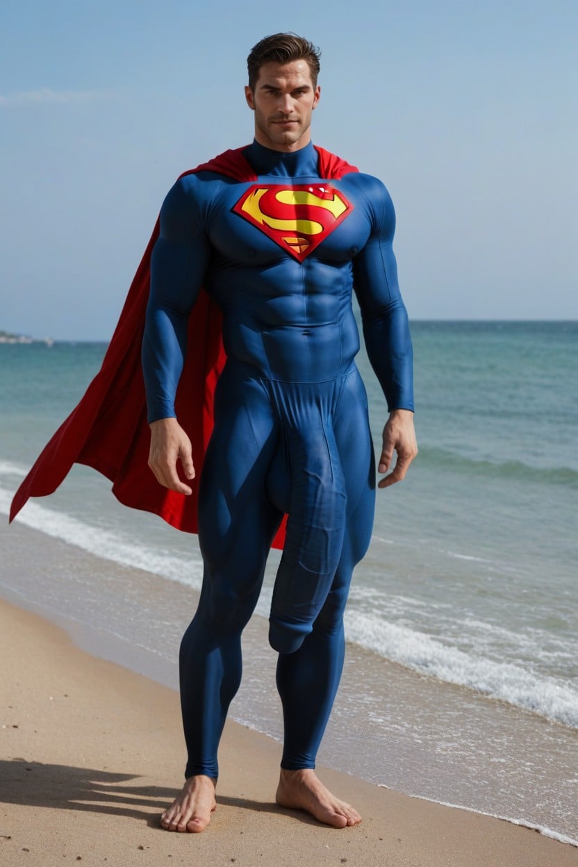 Vue De Côté, Skin Tight Leggings Clearly Showing Massive Hyper Cock Bulge Outline Underneath, Man Smirking Porno IA Gay