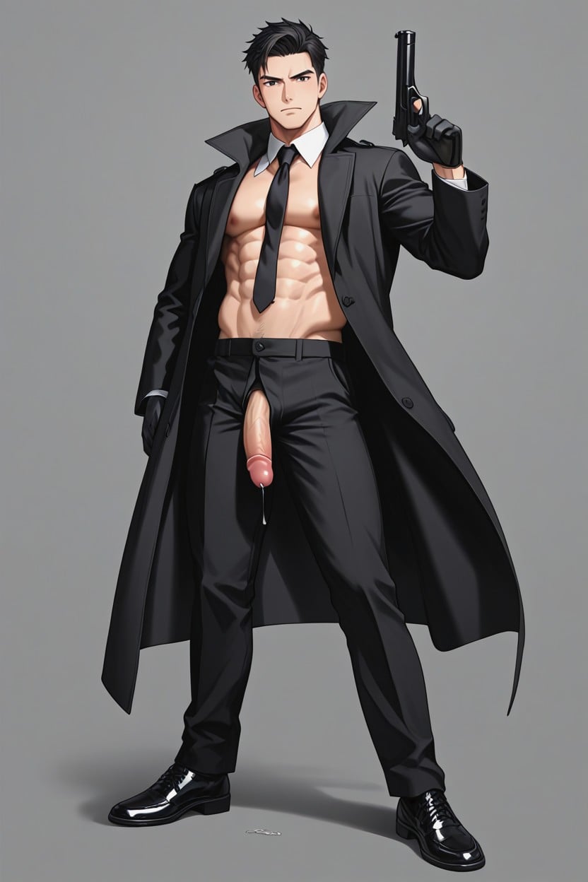Simple Background, Legs Apart, Open Penis 게이 AI 포르노