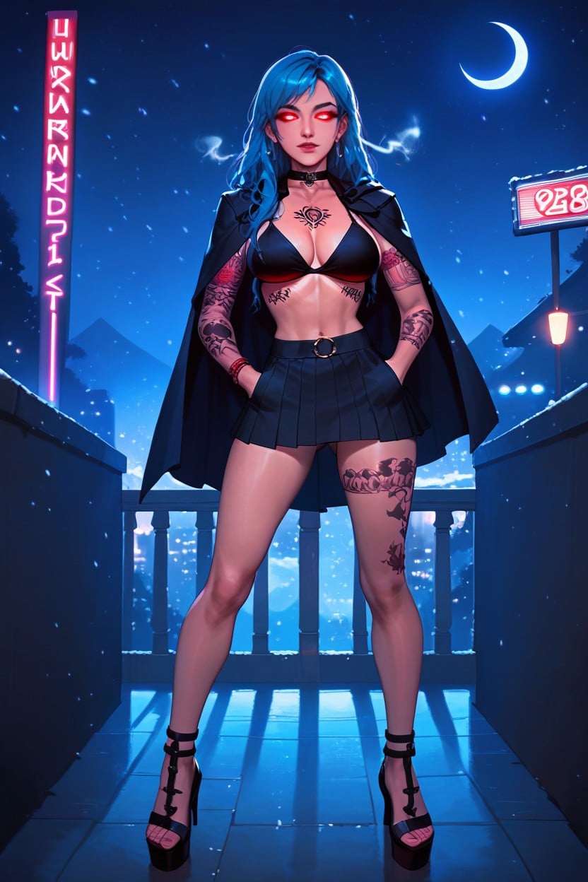 Tattoo, Skinny, Night Hentai AI Porn