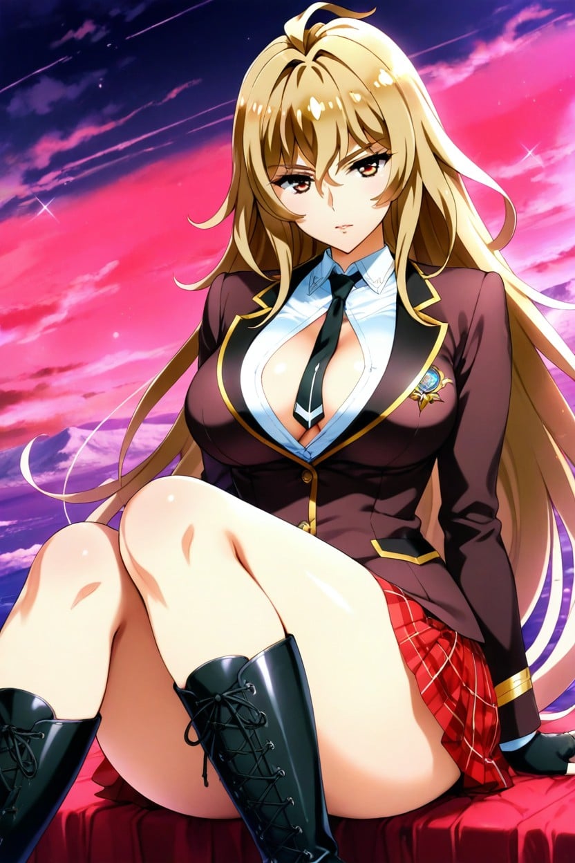 Sharp Shoulder Structure, Crisp Collar Shape, Anime Woman Hentai AI Porn