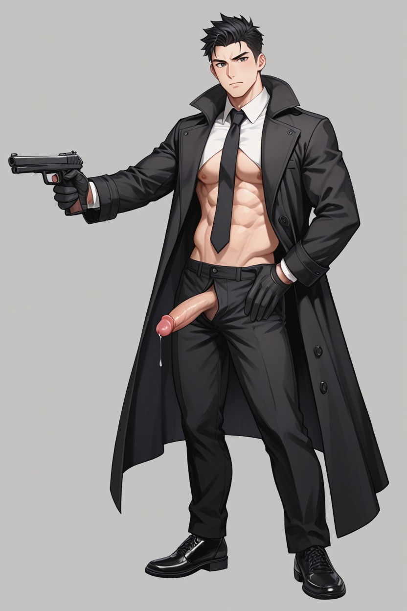 Black Formal Shoes, Precum, Wide Shoulders Porno IA Gay