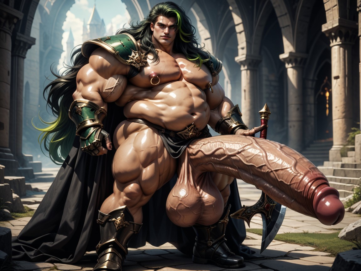 Hyper Thick Body, Morbidly Obese, Dark Makeup AI Gay Porn