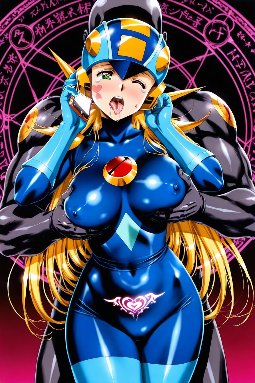 Thighhighs, Head Tilt, Female Rockmanexe Hentai AI Porn
