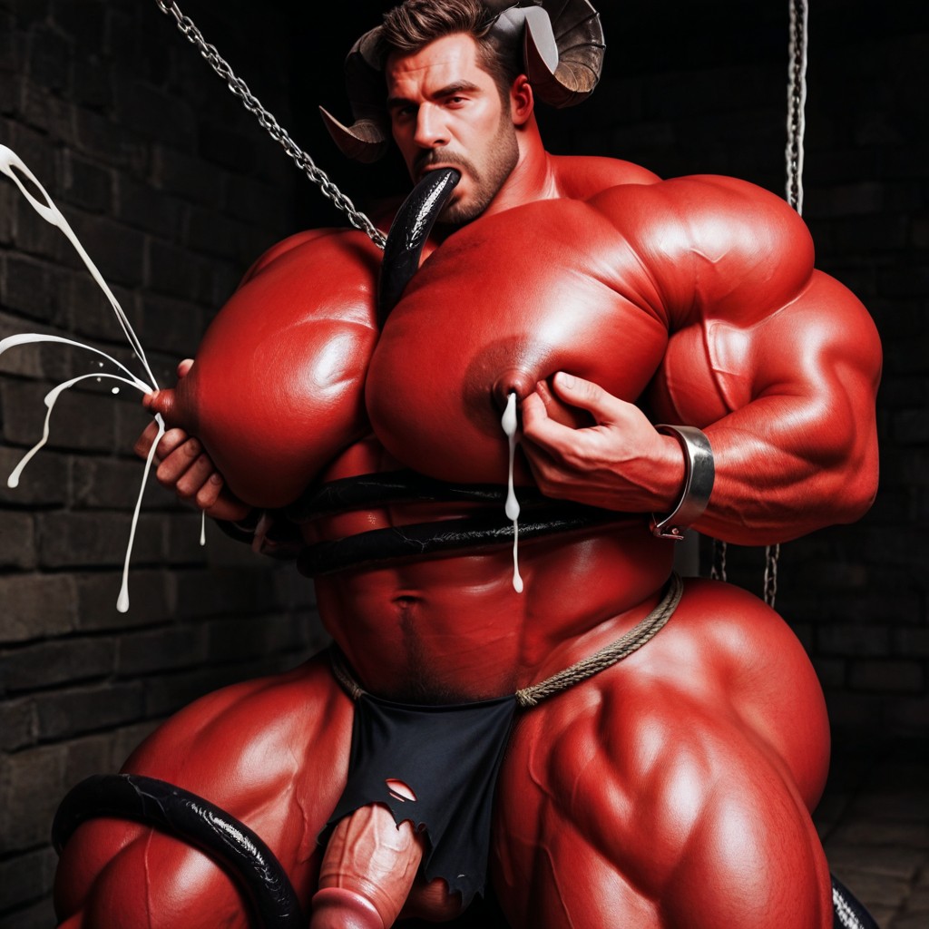 Hyper Bulky, Agarrándose Las Tetas, Gay Porn Porno gay IA