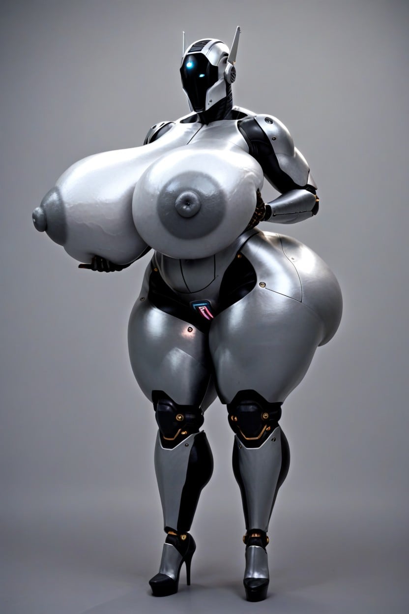 Looking At Viewer, Robot Legs, Huge Boobs Porno IA