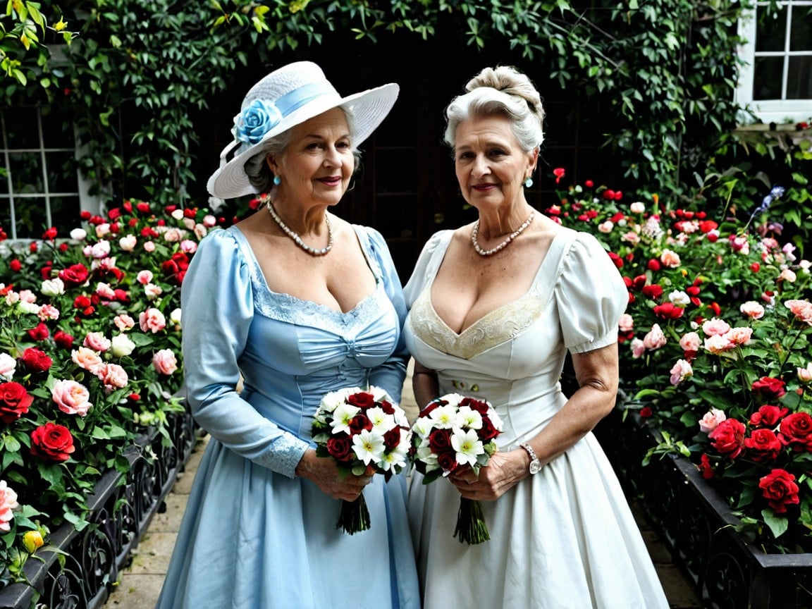 Looking At Each Other, Fancy Lace Choker, Exotic Garden With Flowers Porno IA