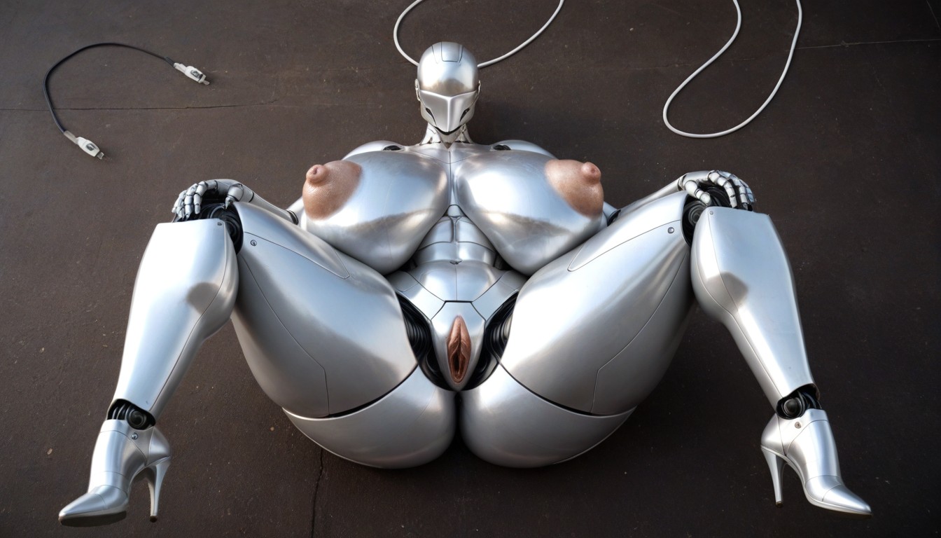 Robot Arms, Hyper Long Puffy Nipples, Robot Woman Humanoid Cyborg Porno IA