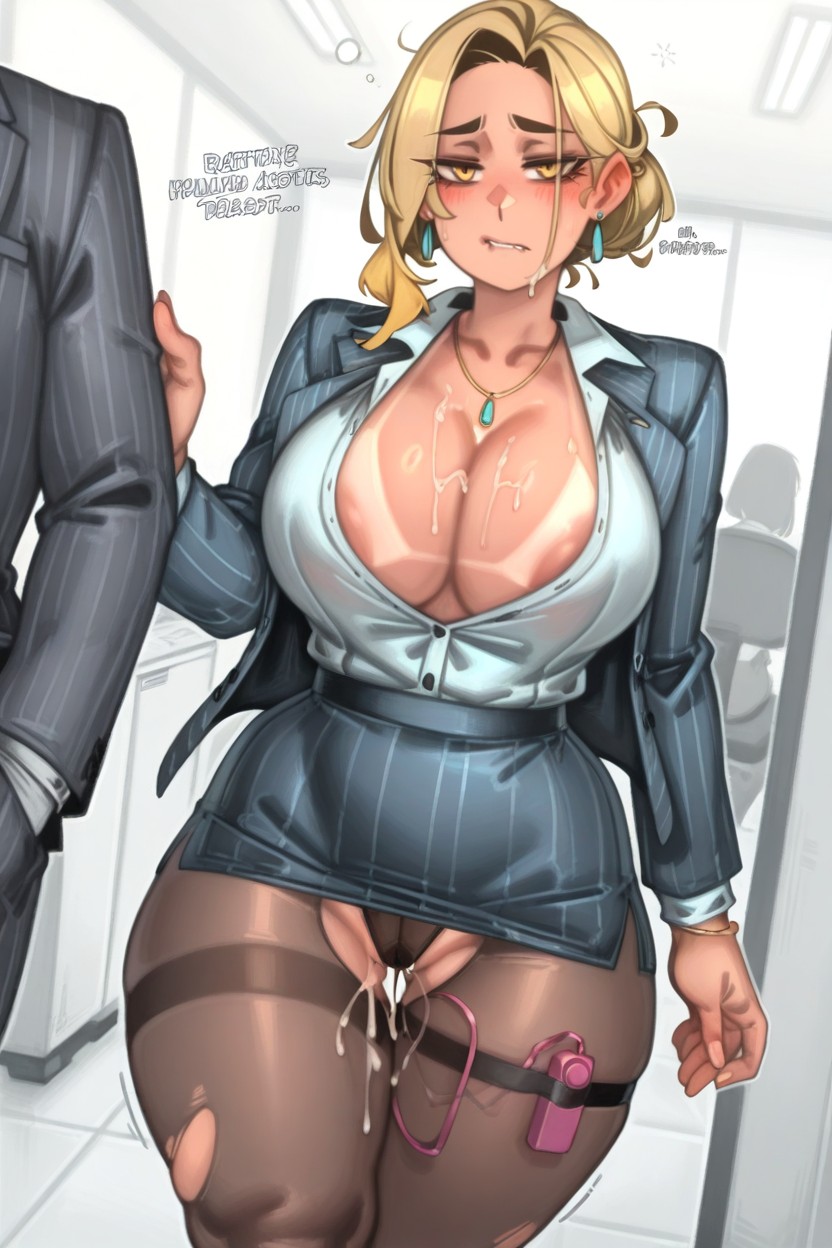 Blonde Hair, Rear View, Biting Lip Hentai AI Porn