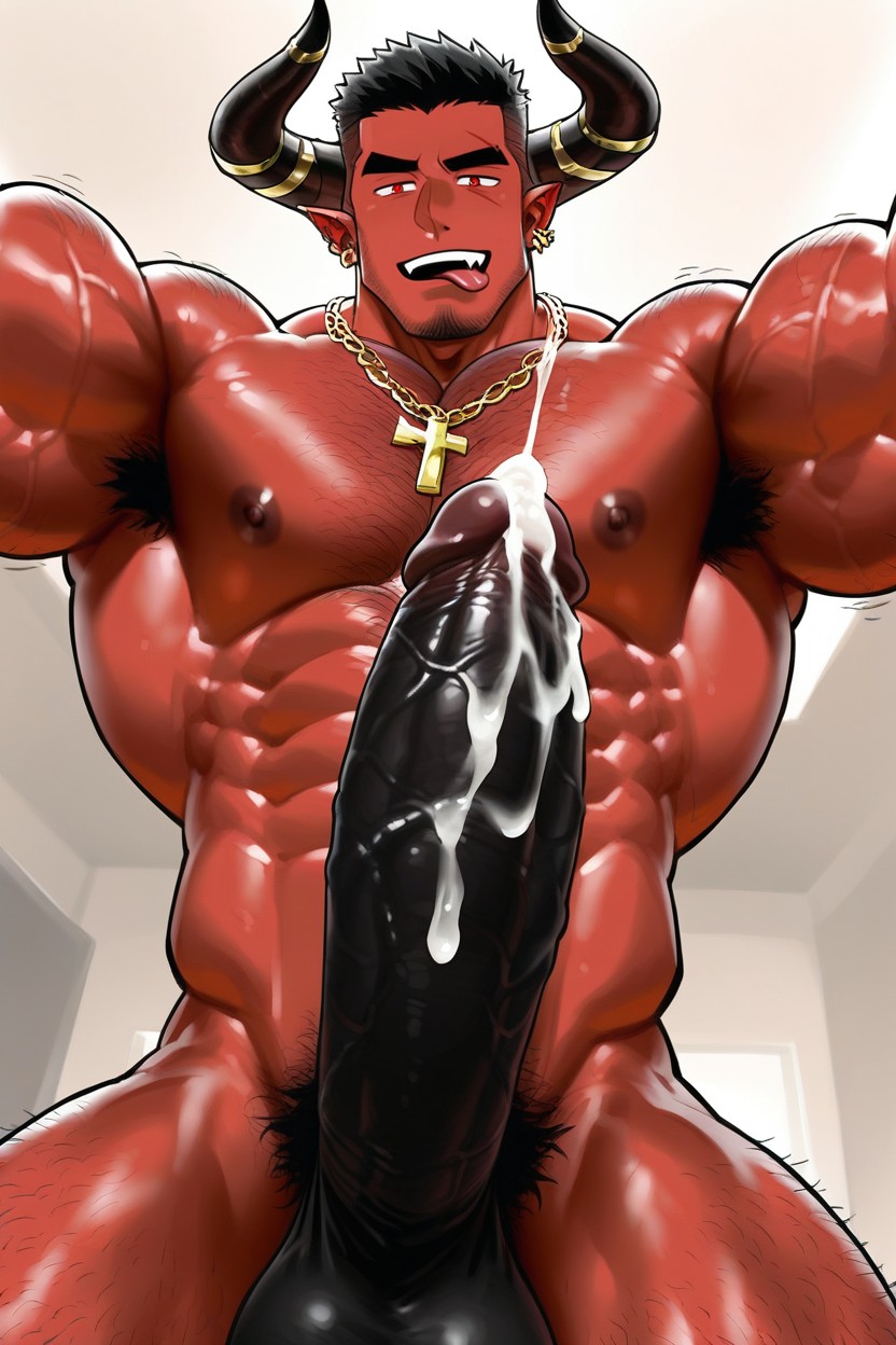 Leather Harness, Red Eyes, Male Porno gay IA