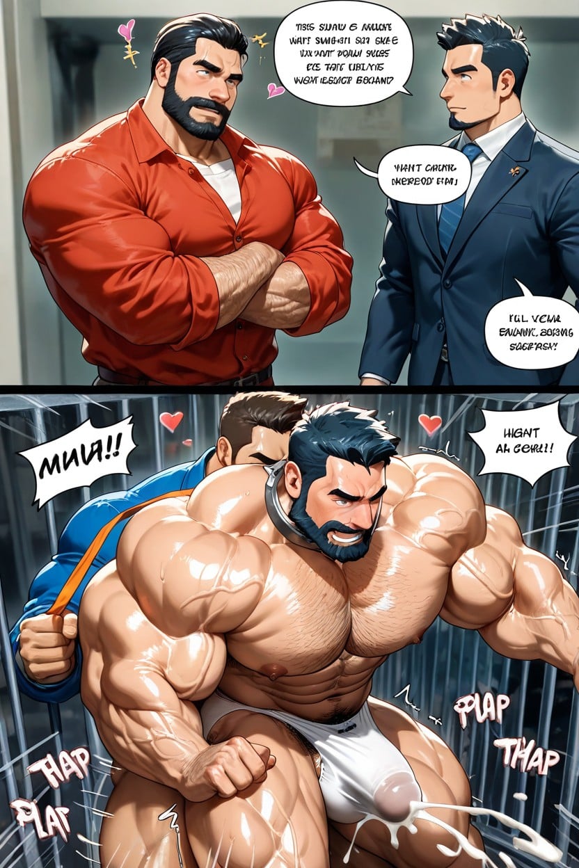 Silverback Bigger Than Man, Naked, Speech Bubble Porno gay IA