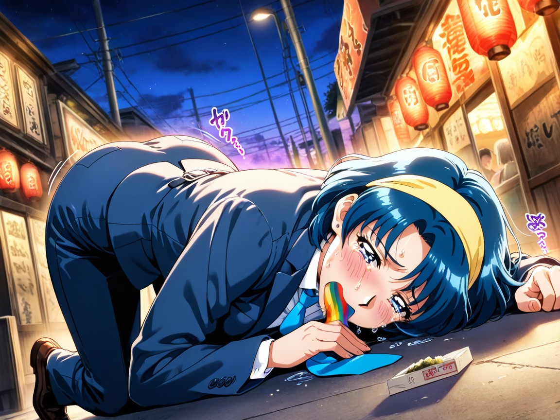 Bounce Lines, Deep Blue Hair, Heavy Drinker Hentai AI Porn