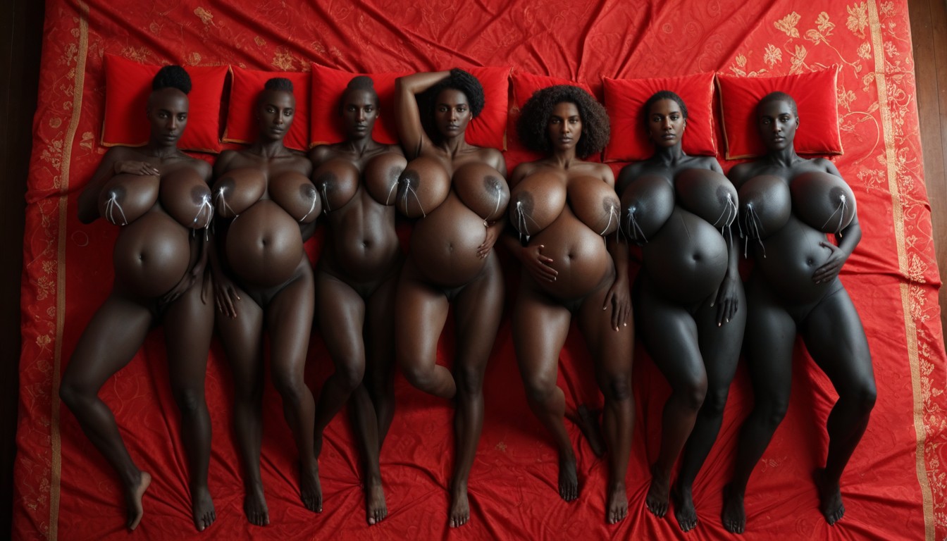 Auburn Hair, Voluptuous, Black Skin AI Porn