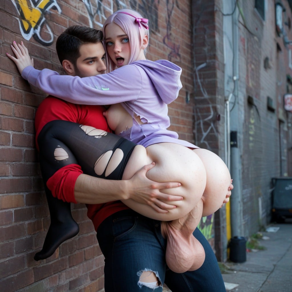 Extreme Lewd Face, Man Fucks Woman In A Graffiti Covered Alley, Extreme Anal Penetration Porno IA