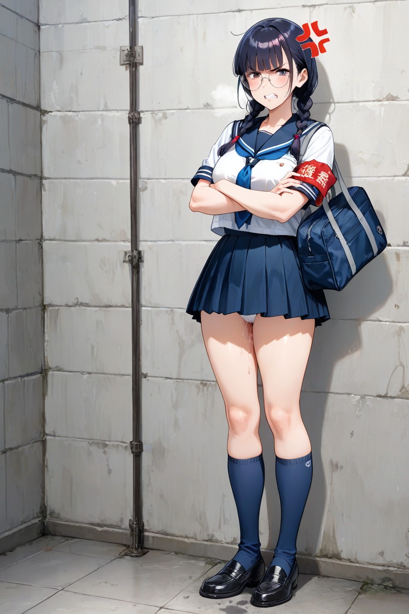 Sailor Uniform, Annoying, Detailed Panties AI黃片