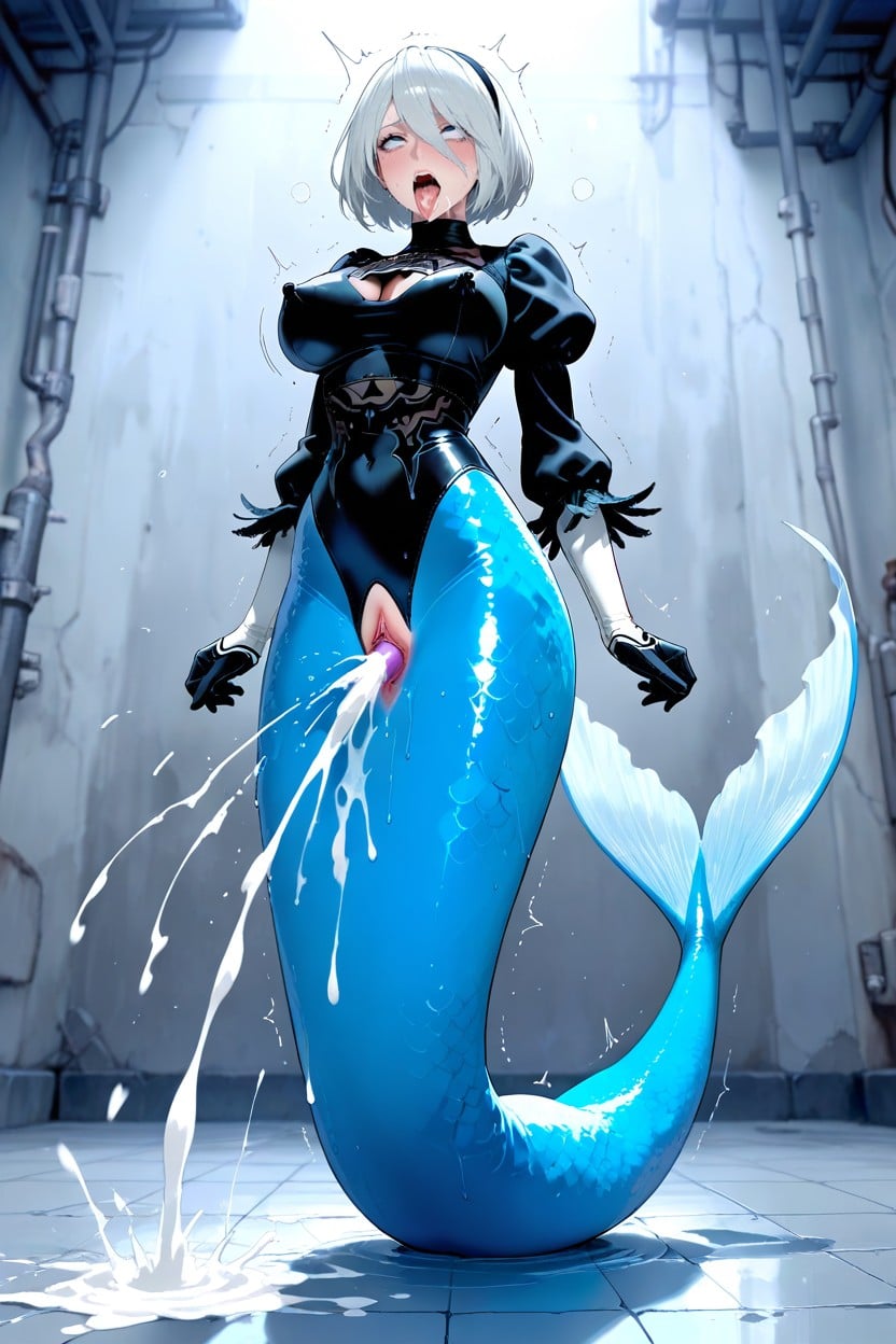 Wet Floor Full Of Cum, Mermaid, Crotch Tattoo Hentai AI Porn