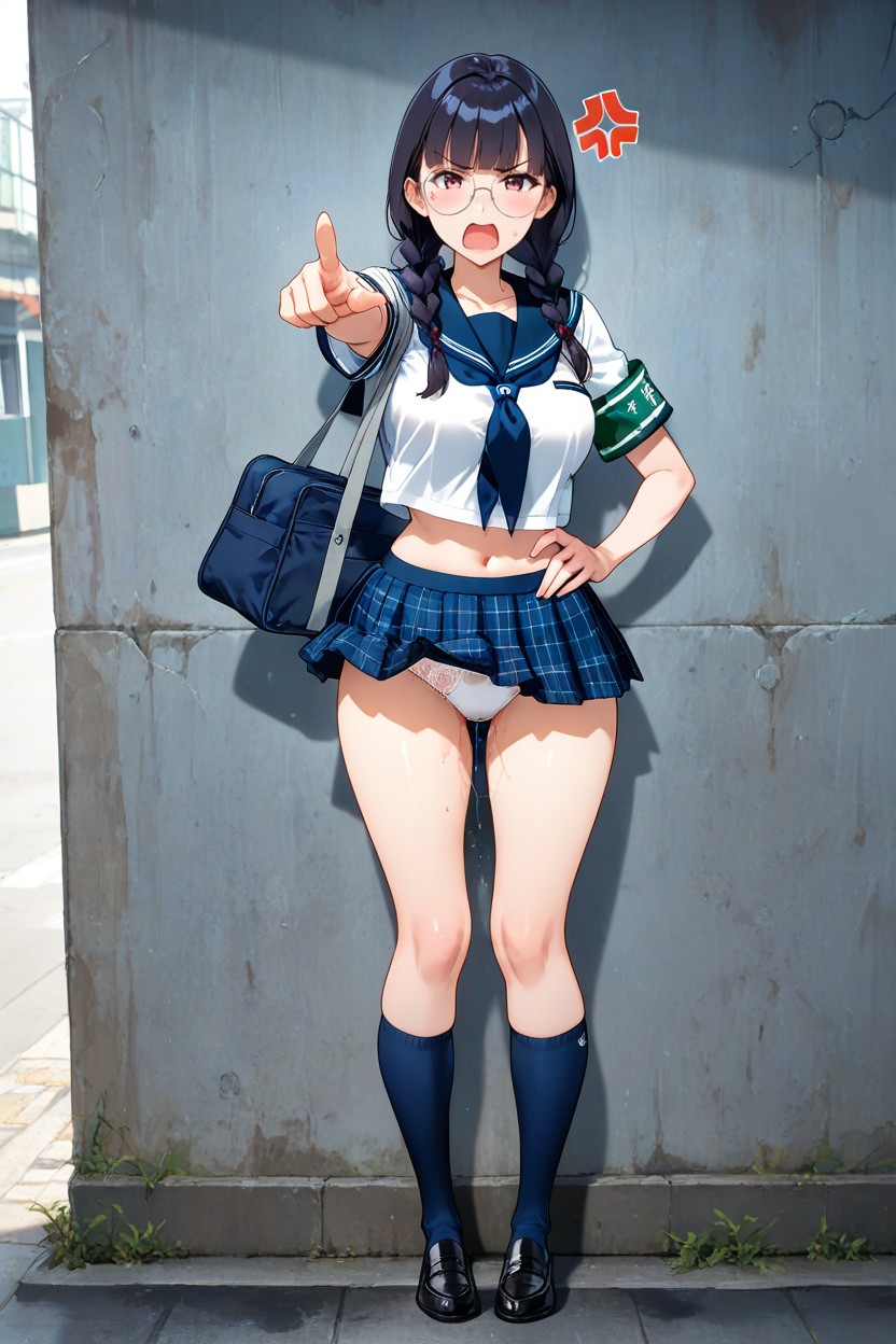 Fabric Armband Worn On Upper Arm, Detailed Panties, Solo AI Porn