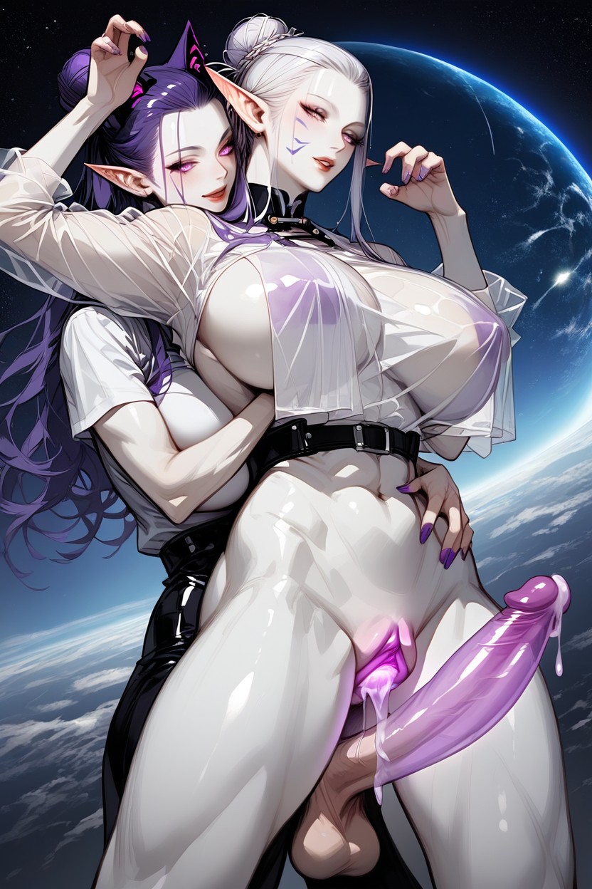 Breast Curtain See Through, Glowing Vulva Purple, See Through Clothes Furry AI Porn
