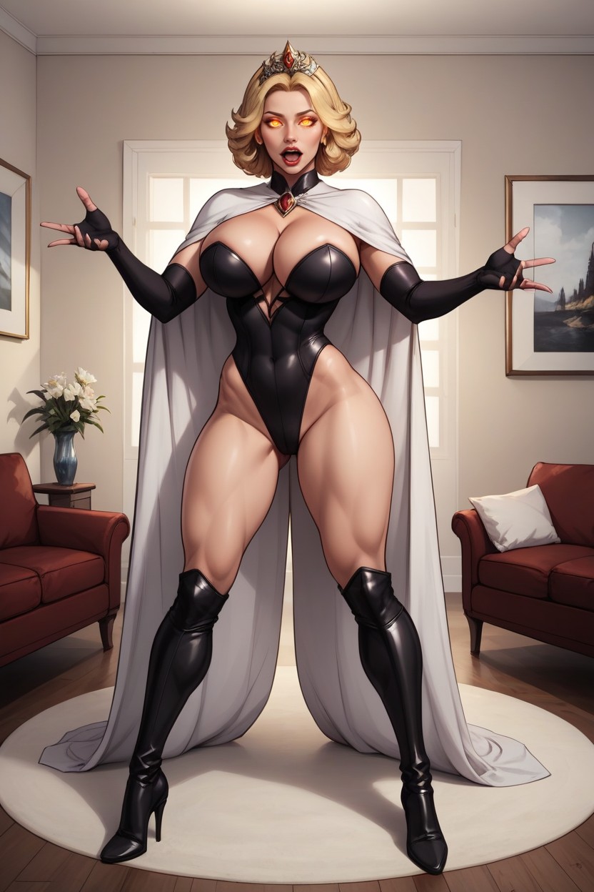 Perfect Round Bimbo Breasts, Corrupted And Brainwashed Into A Supervillainess Slutmom Queen, Horny MILF AI 야짤