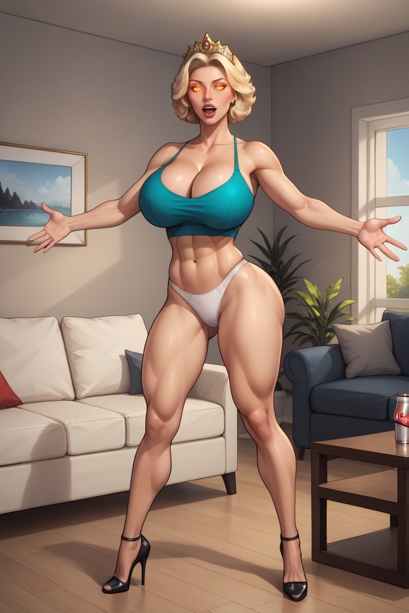 Regarder La Visionneuse, Standing Front Straight With Legs Spread Wide Apart, Orgasm Expression Porno IA MILF