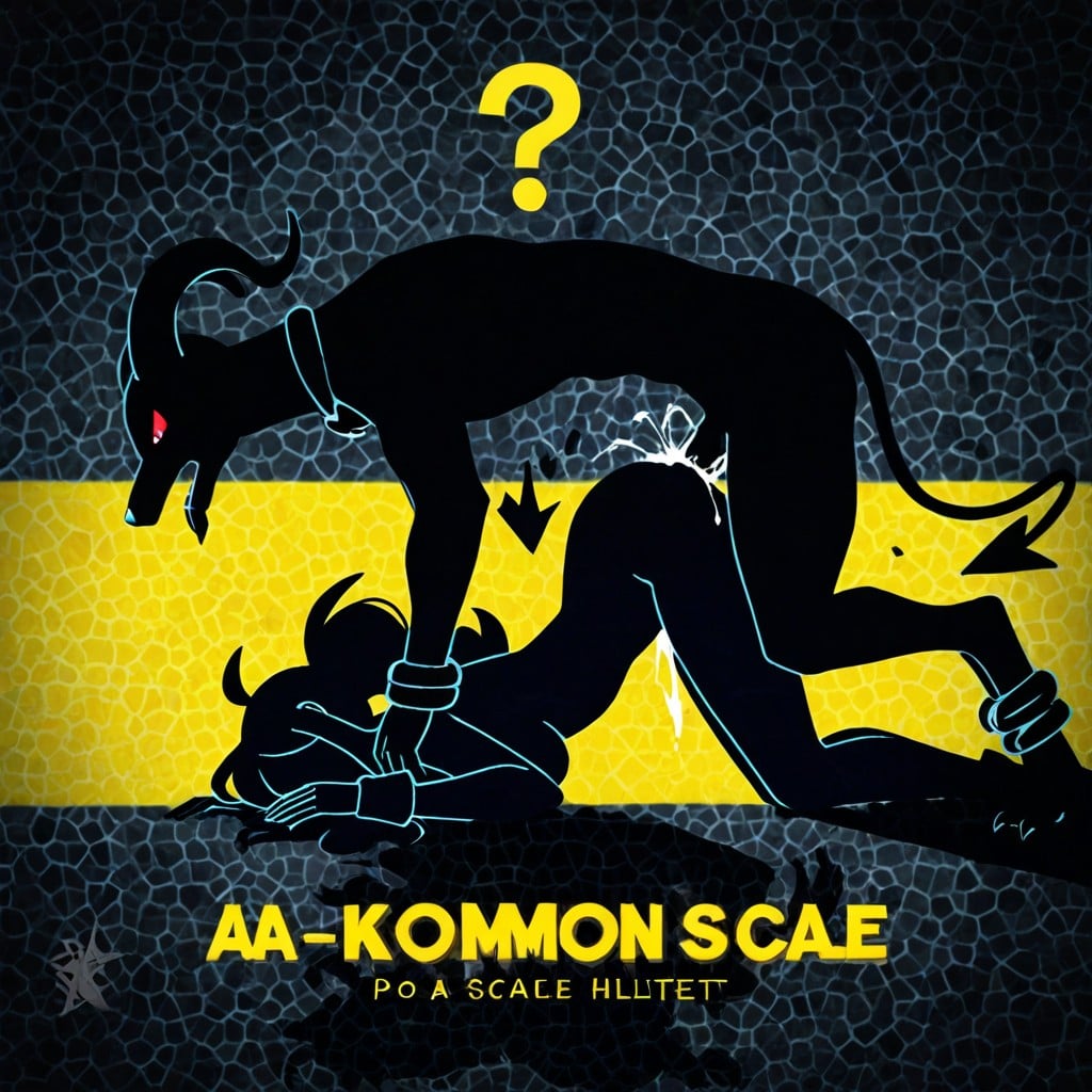 Image Composition Resembling The "who's That Pokemon" Concept, Dark Featureless Silhouette, Nude Porno IA