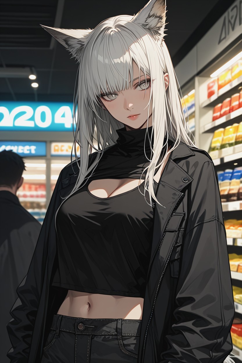 Clean, Grey Eyes, Natural Indoor Lighting Hentai AI Porn