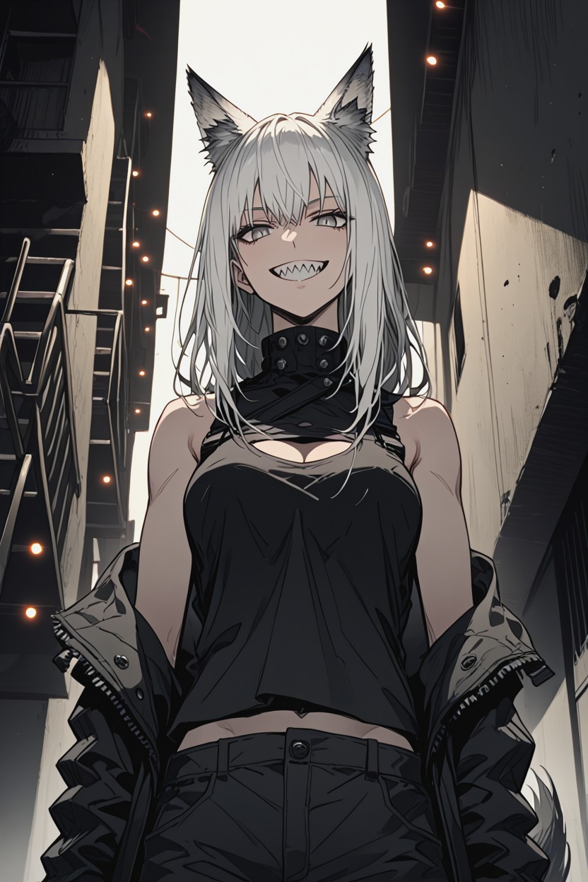 Strong Contrast, Long Hair, Grey Eyes Hentai AI Porn