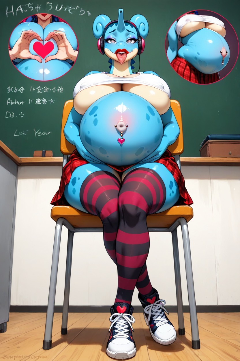 Classroom, Headphones, Ahegao Hentai AI Porn