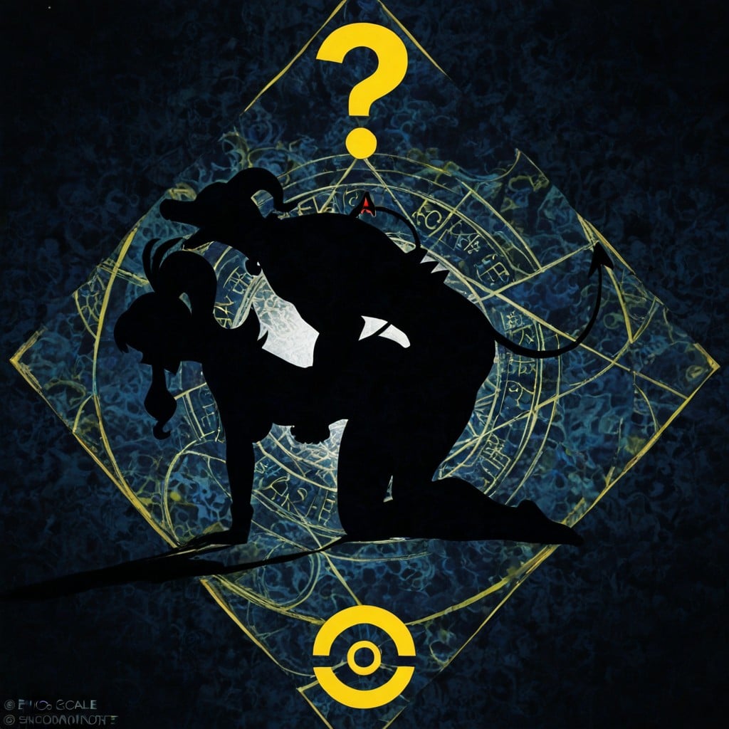 Majestic Question Mark, Yellow Question Mark, Dark Silhouette AIポルノ