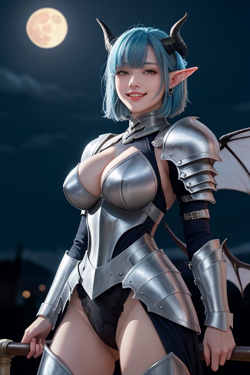 Moon, Blue Light, Pale Moonlight AI黄片