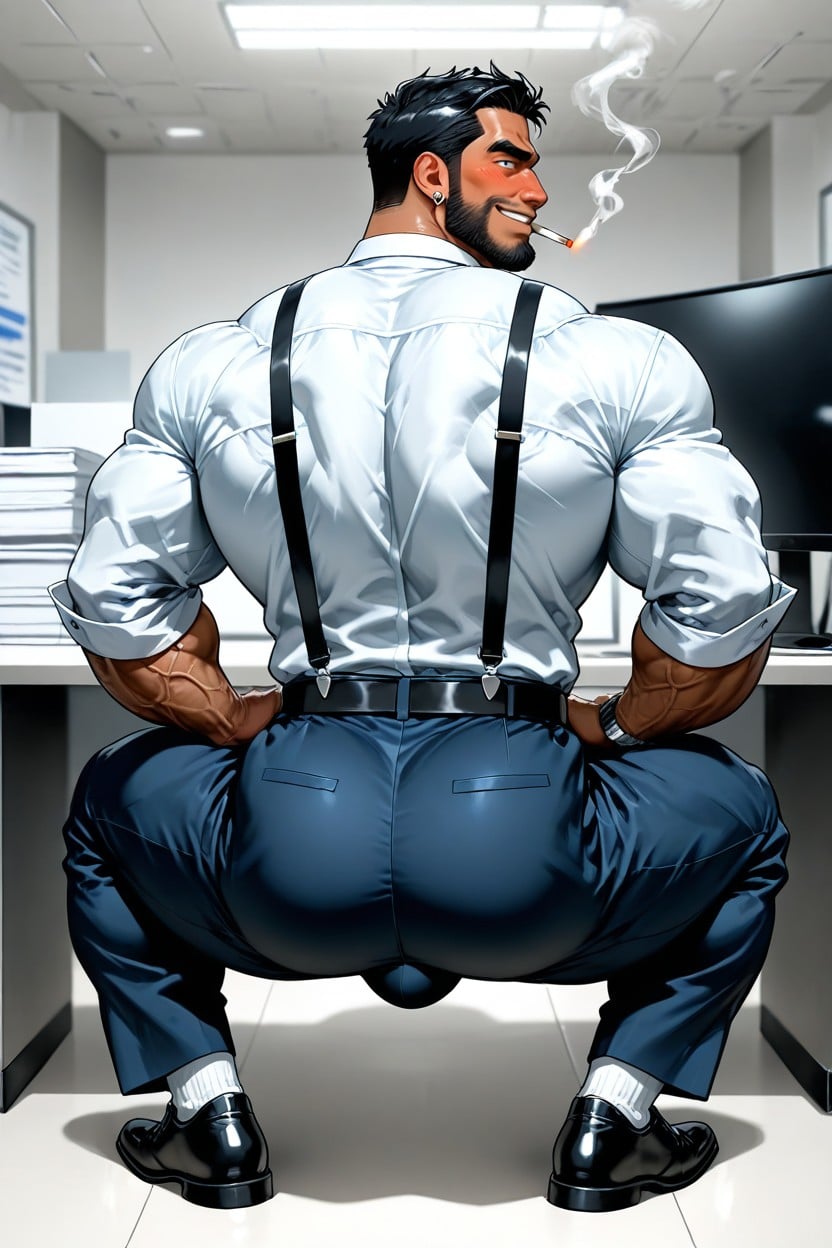 Dark Tanned Skin, Wide Back, Smoking Porno gay IA